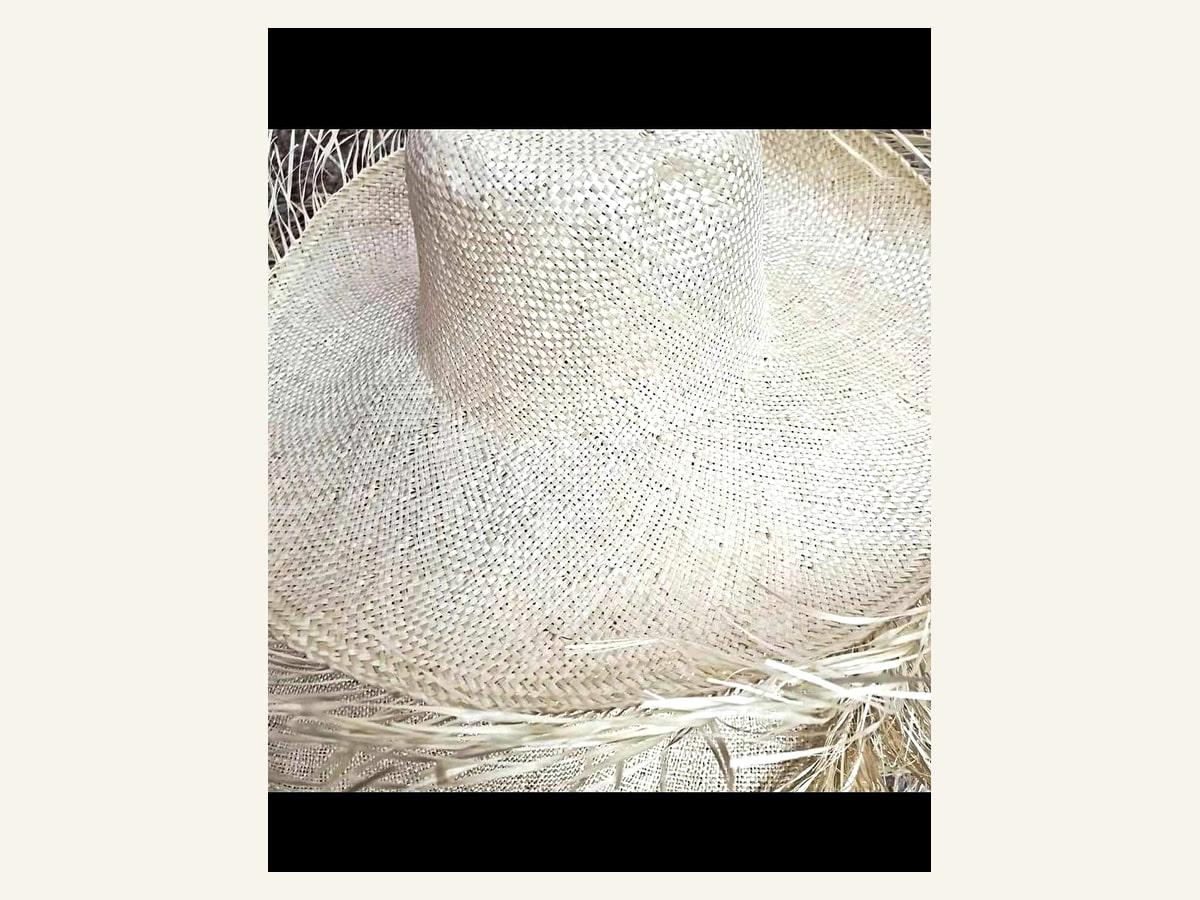 Cuerpo de sombrero de paja natural de Copa Alta y Tejido Fino N01 para producción al mayoreo