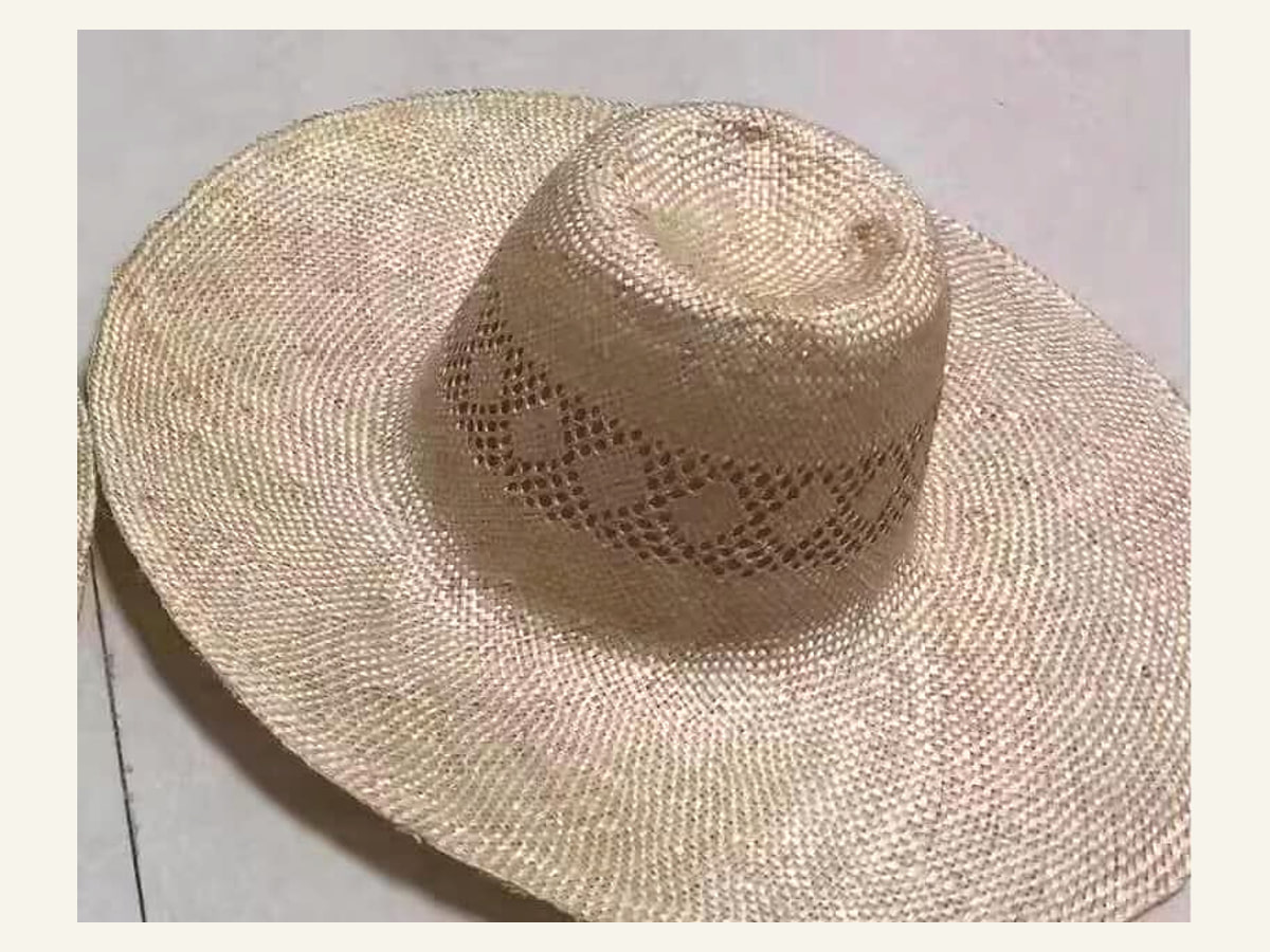 Fine-Weave Wide-Brim natural straw hat body N03 for wholesale hat production
