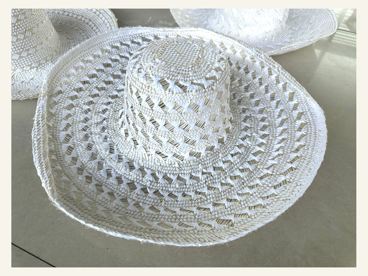 Crochet Openwork natural straw hat body N17 for wholesale hat production
