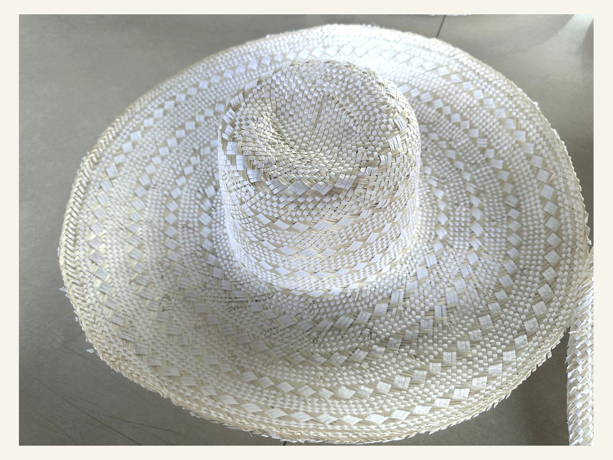 Spiral Crochet natural straw hat body N25 for wholesale hat production