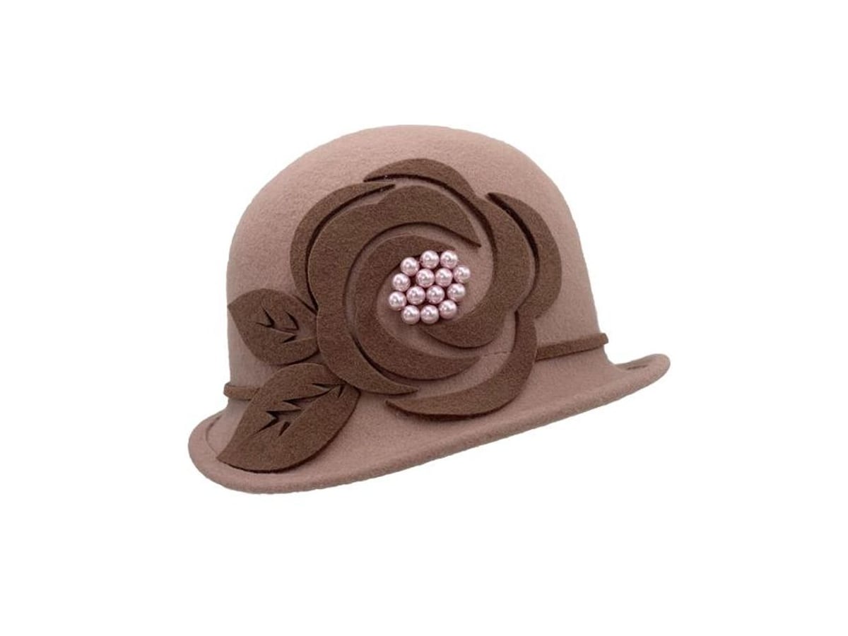 Vista del producto: Sombrero Cloche de Lana con Flor